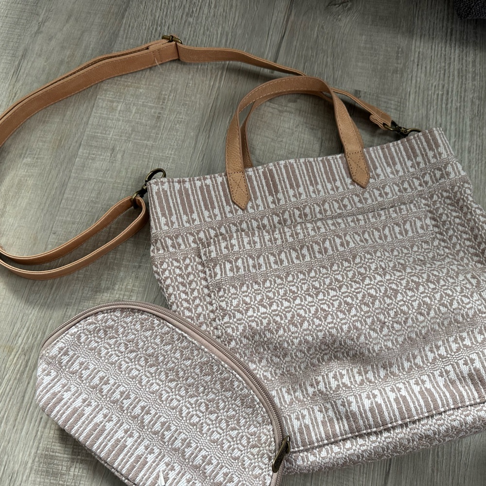 Patterned Beige Tote Bag